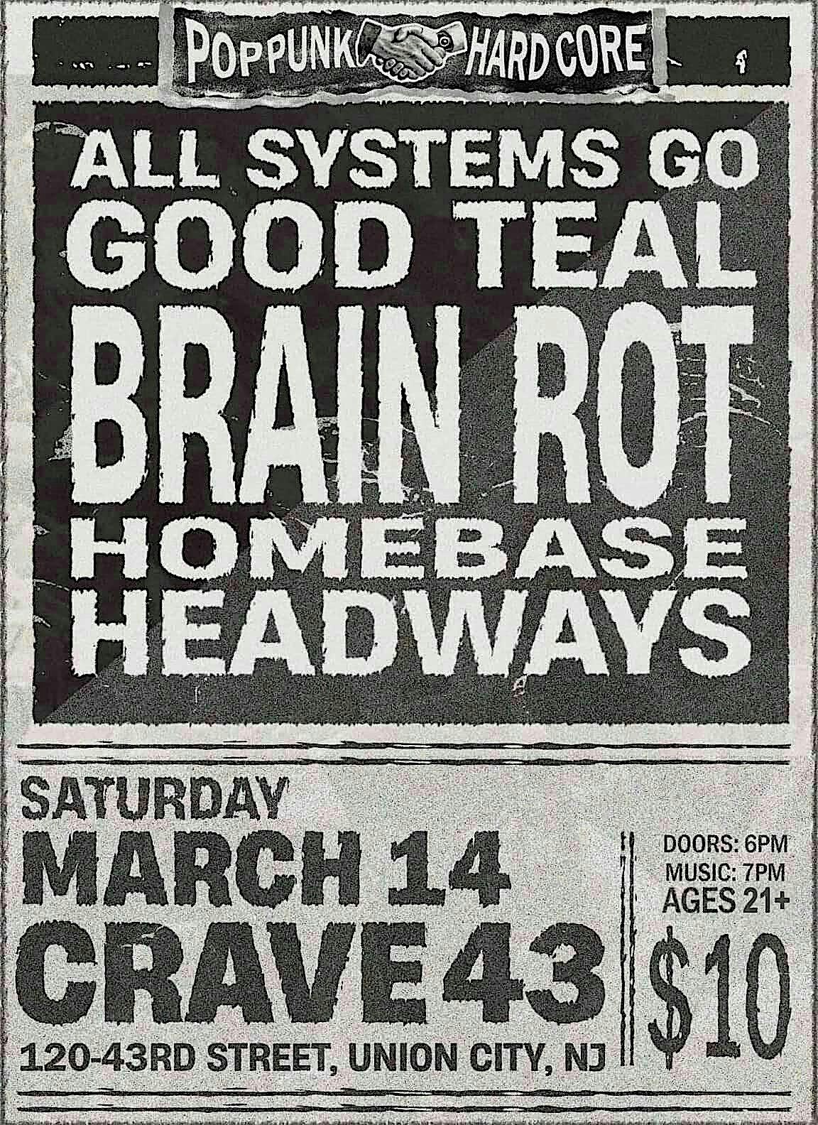 3/14 POP PUNK / HARDCORE @ The Crave