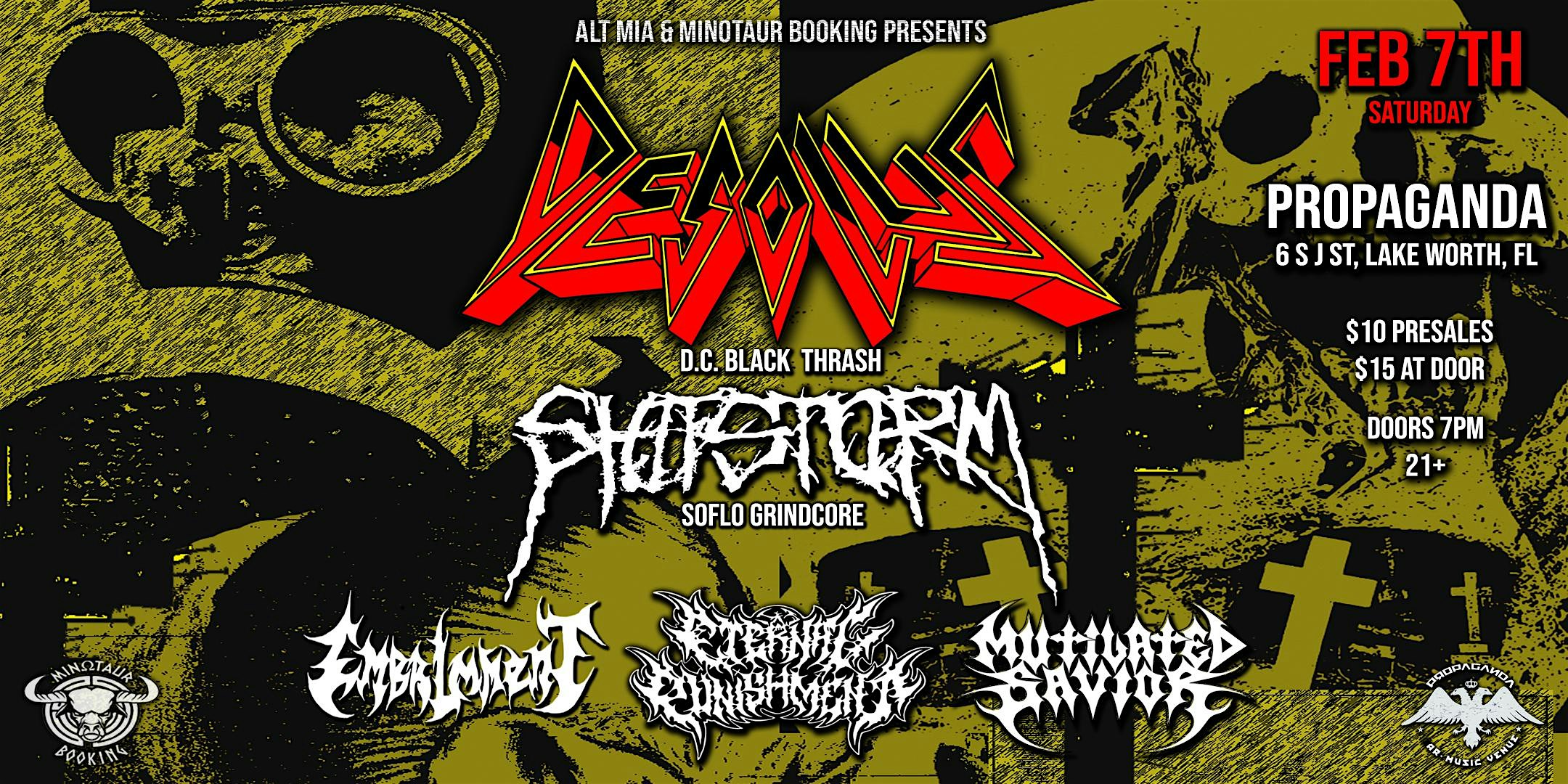 Alt MIA & Minotaur Booking presents Desolus , Shitstorm & more