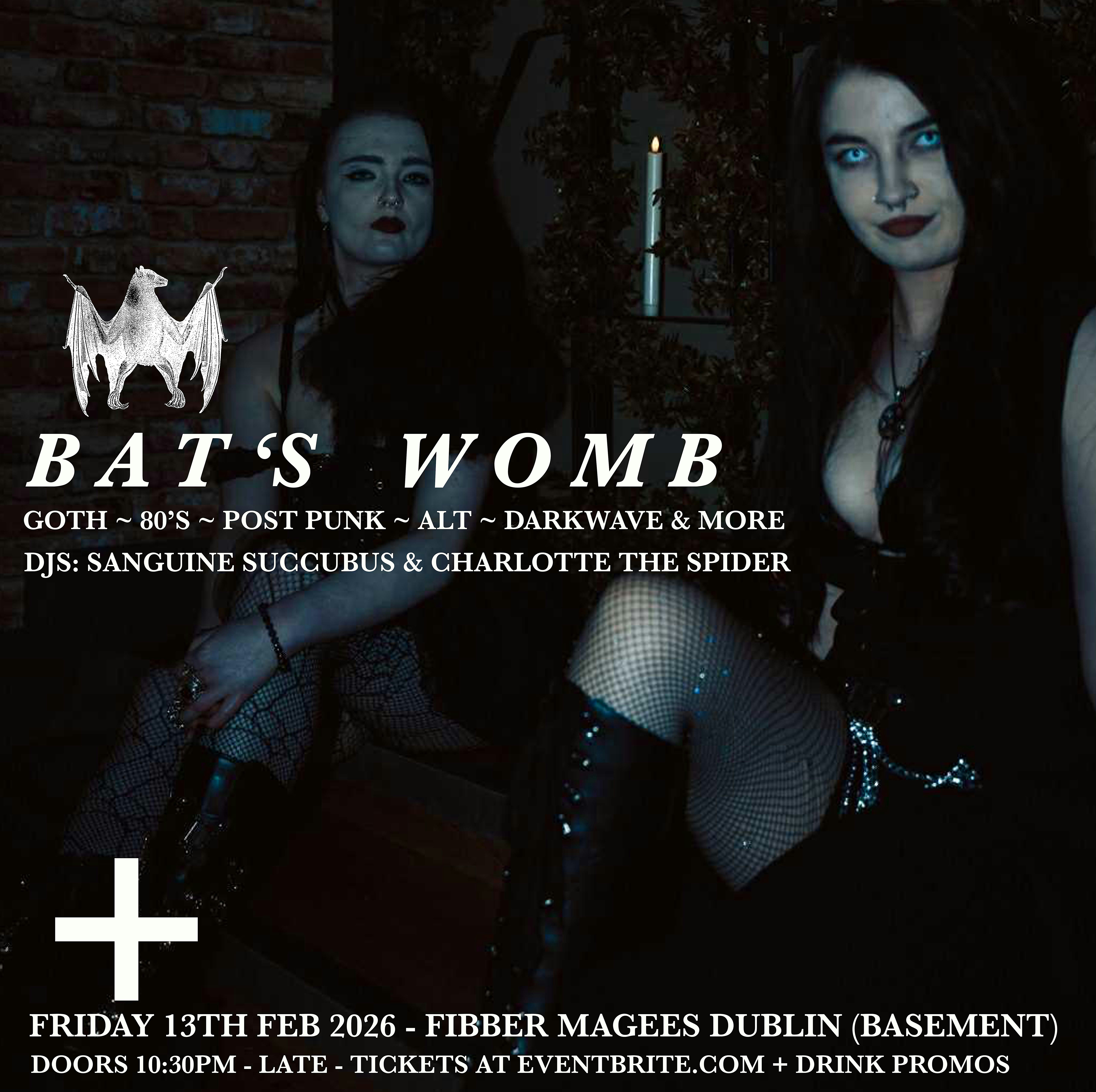 Bat’s Womb ~ Goth Club Night at Fibber Magees Dublin 13/2/26