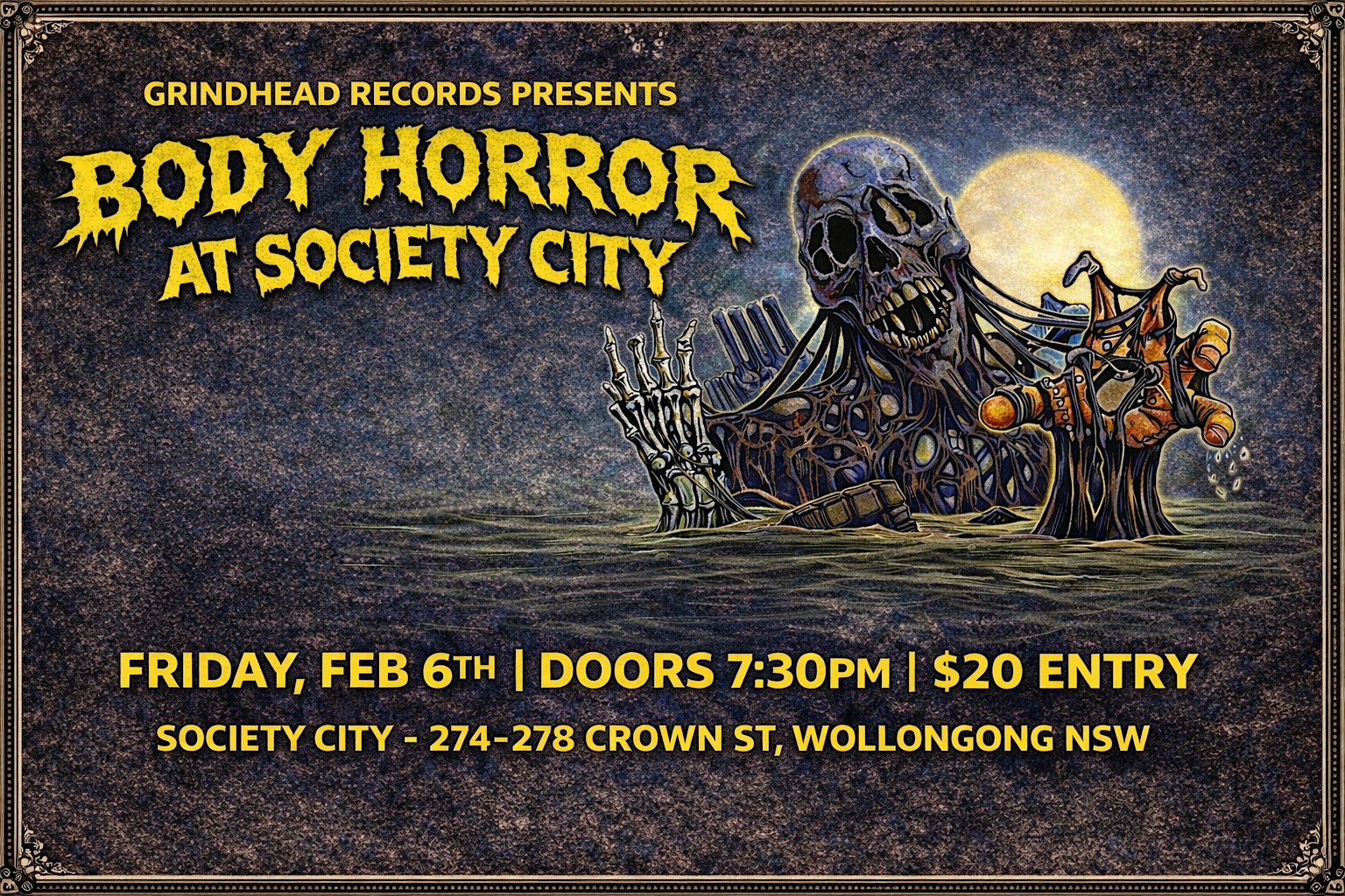 Body Horror at Society City - Gosika, Circle Of Blood, DOTH & Skarmekal