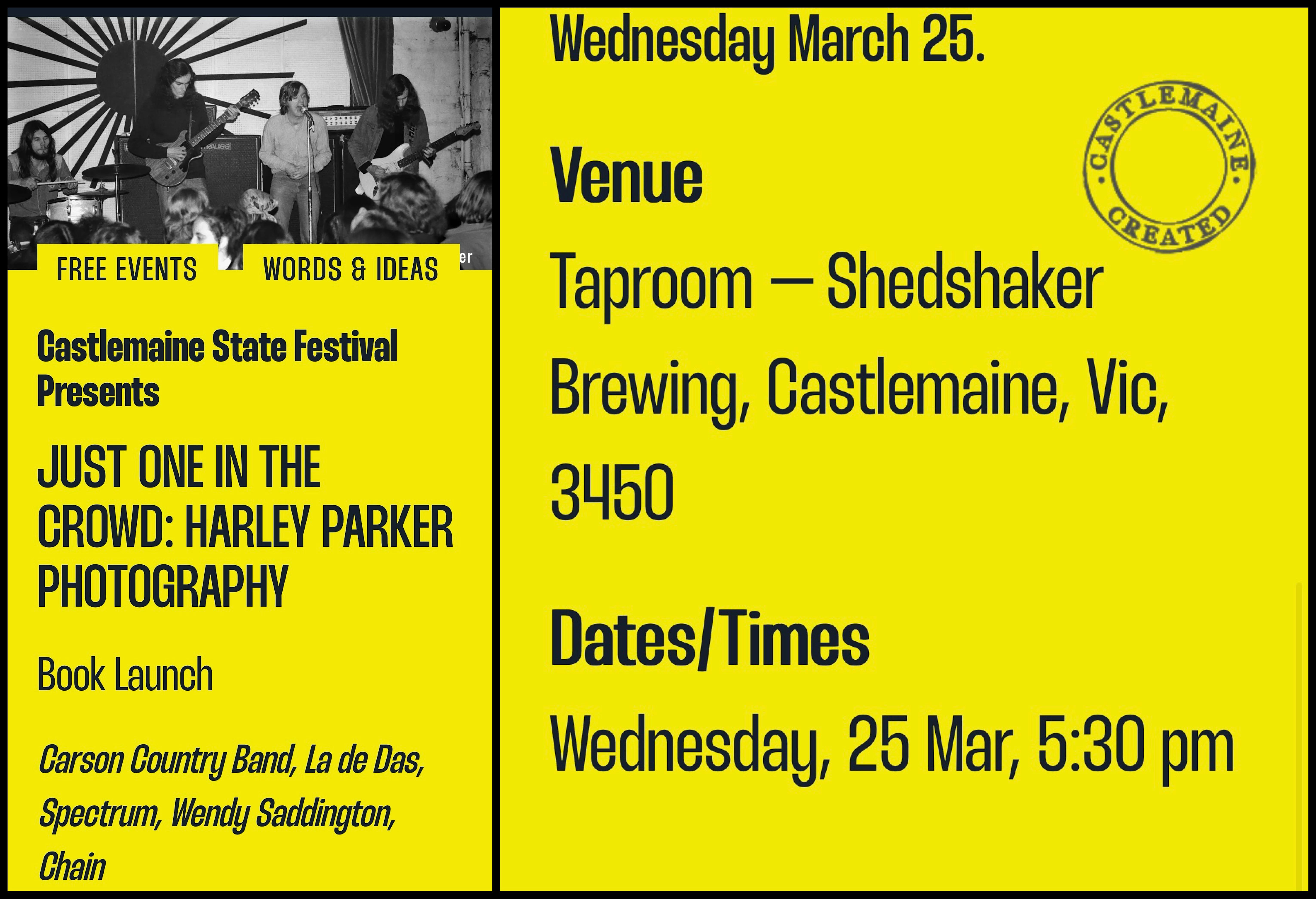 Book Launch:  Australian Rock’n’Roll Photography in 1971 – Free Event