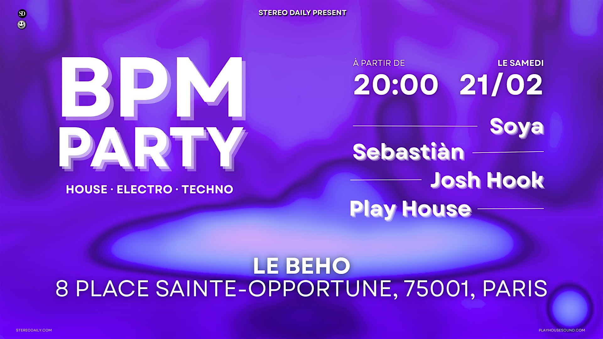 Bpm Party - Soirée House, Electro & Techno Flyer