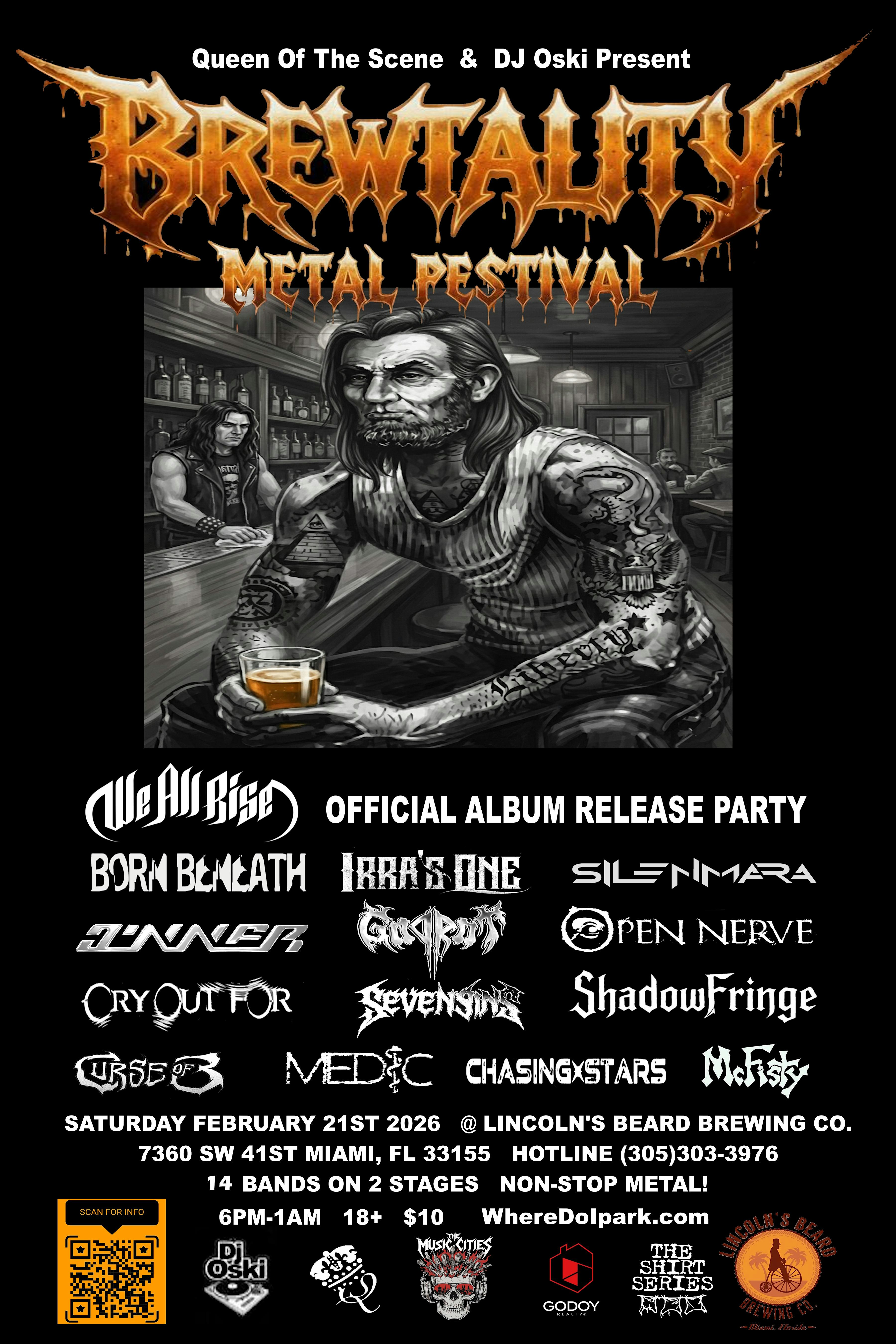BREWTALITY METAL FESTIVAL SATURDAY FEBRUARY 21ST at Lincoln's Beard Brewing