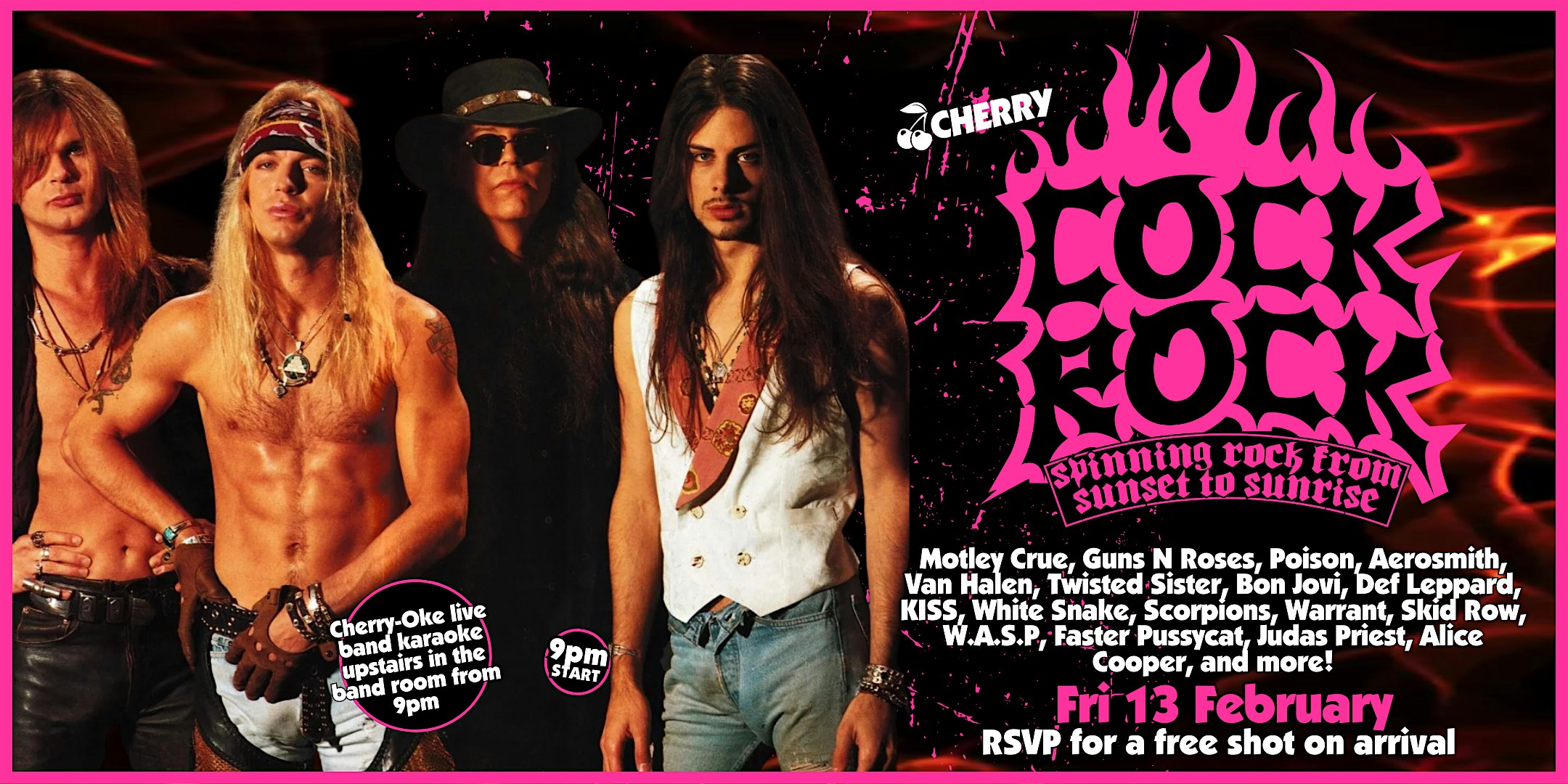 COCK ROCK from Sunset to Sunrise, FRI FEB 13