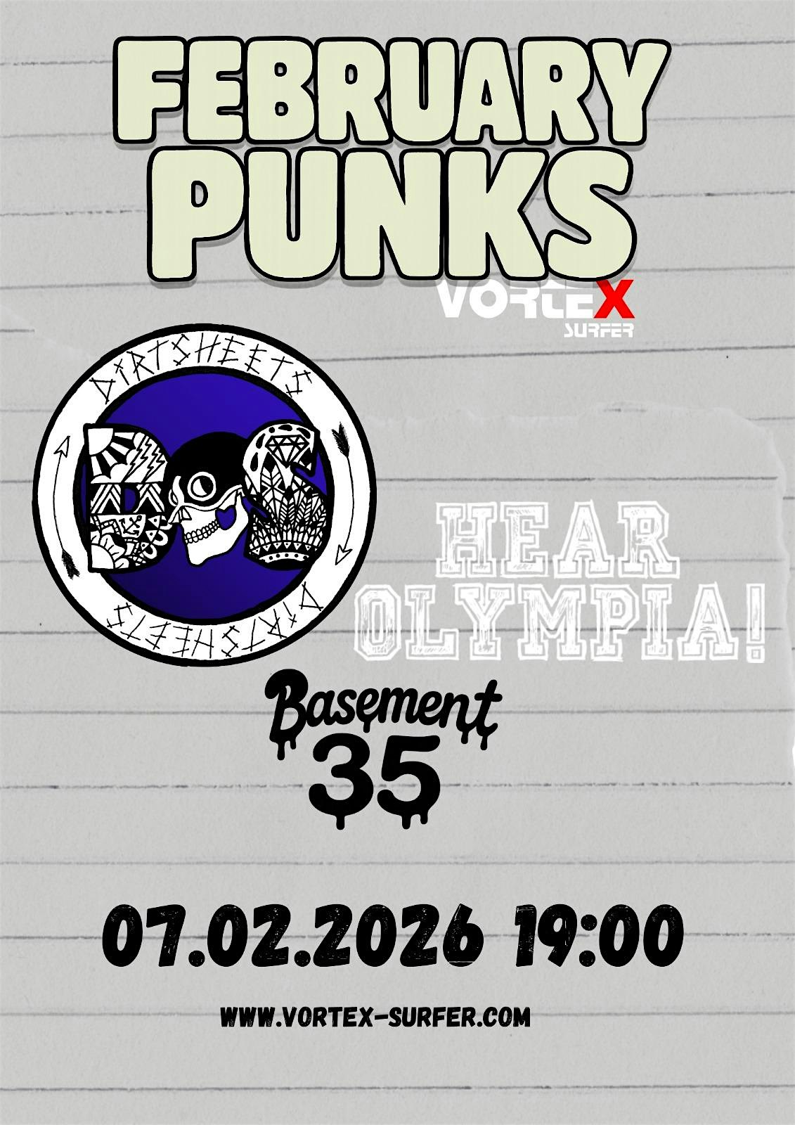 Dirtsheets + Hear Olympia! + Basement 35 - February Punk