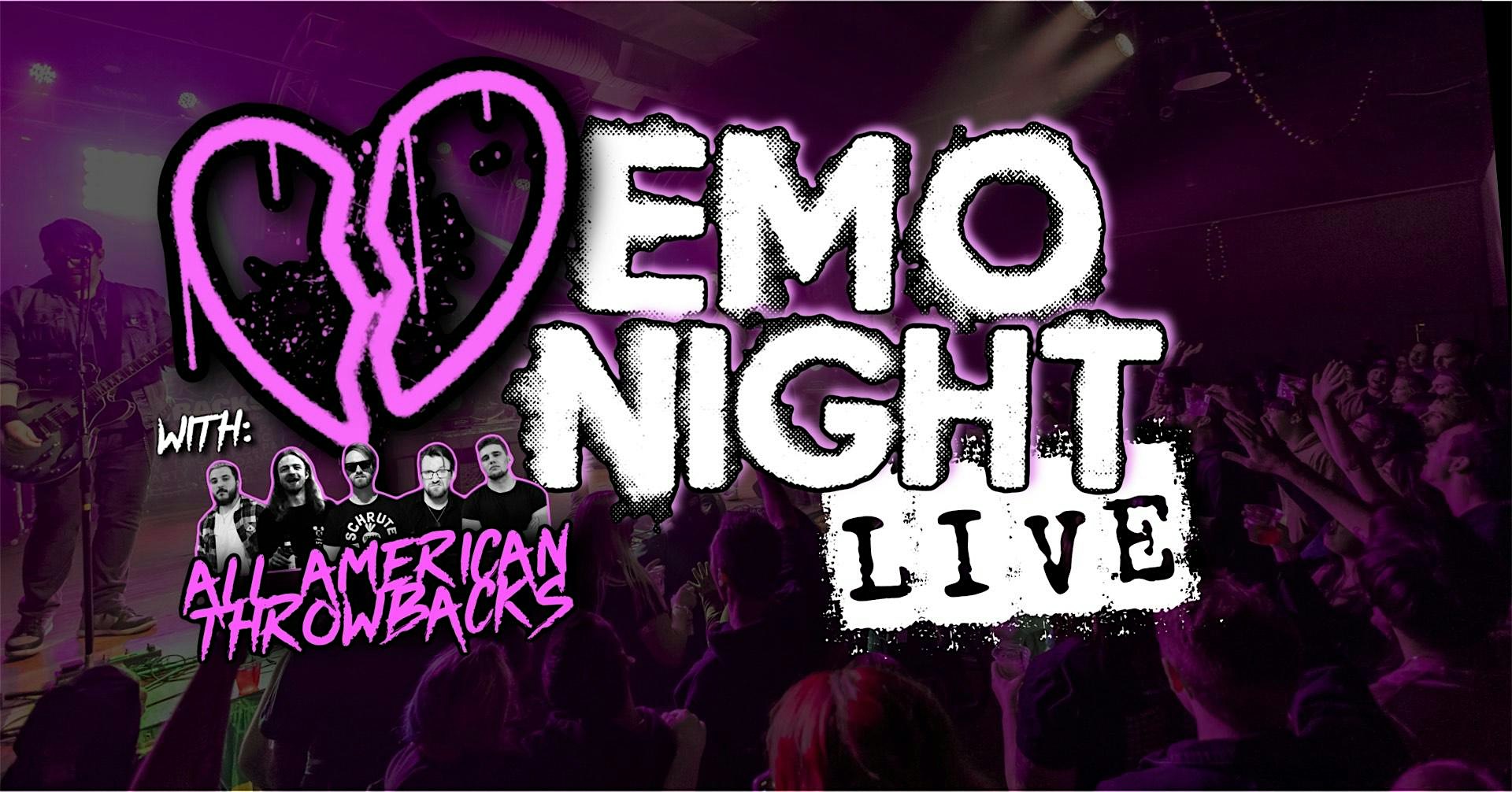 Emo Night LIVE w/ All American Throwbacks @ Brewskeez Smokehouse & Music