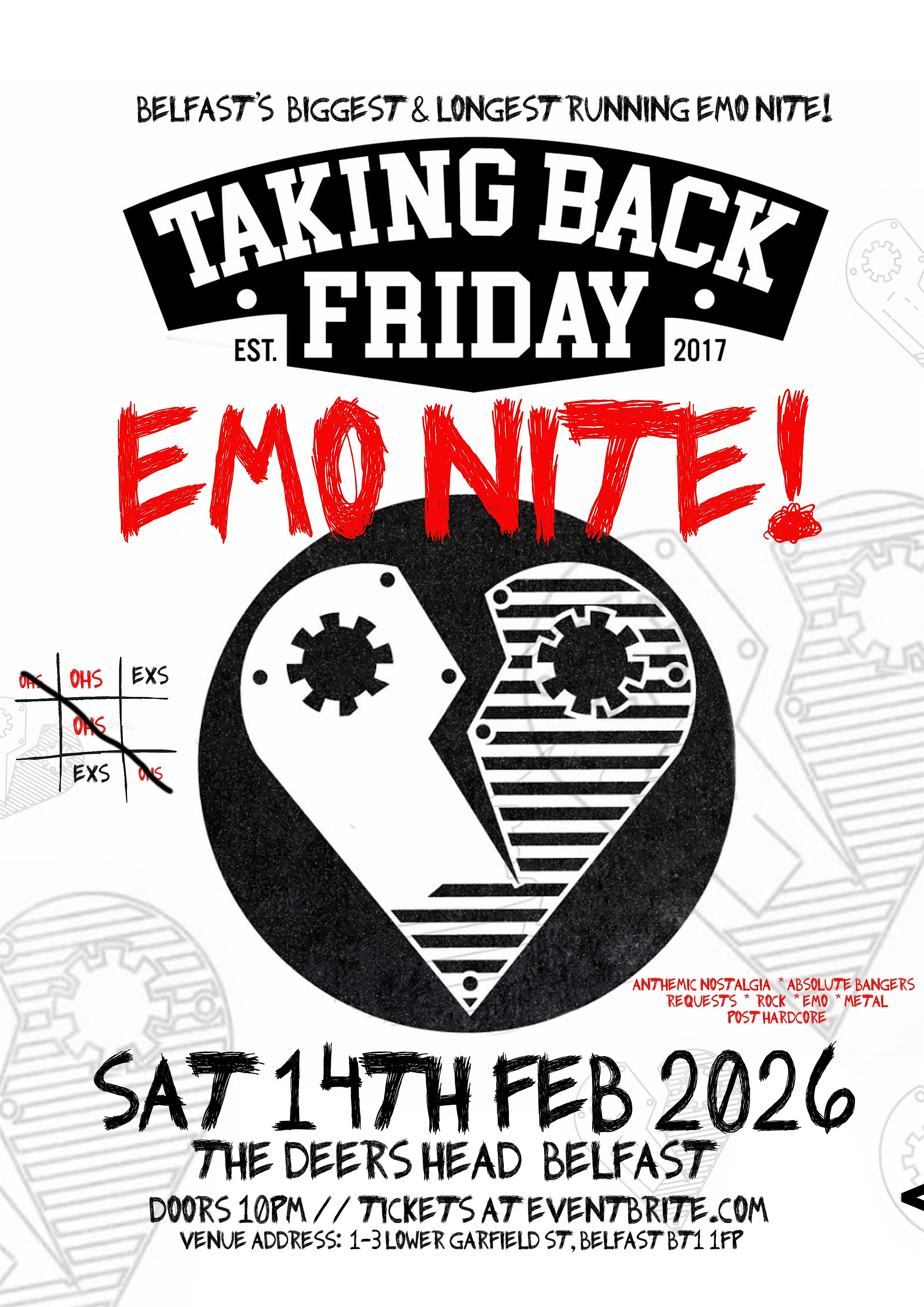 Emo Nite! Ex's & Oh's! Valentines Special at The Deers Head Belfast 14/2/26
