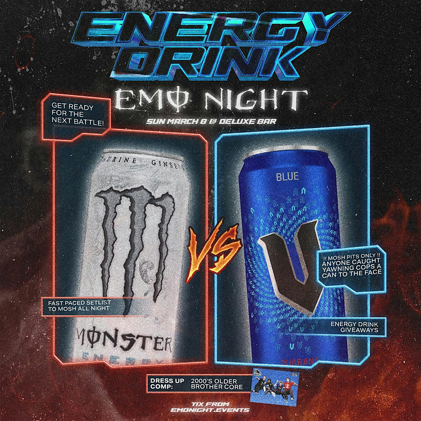 ENERGY DRINK EMO NIGHT - PUBLIC HOLIDAY EVE MELBOURNE