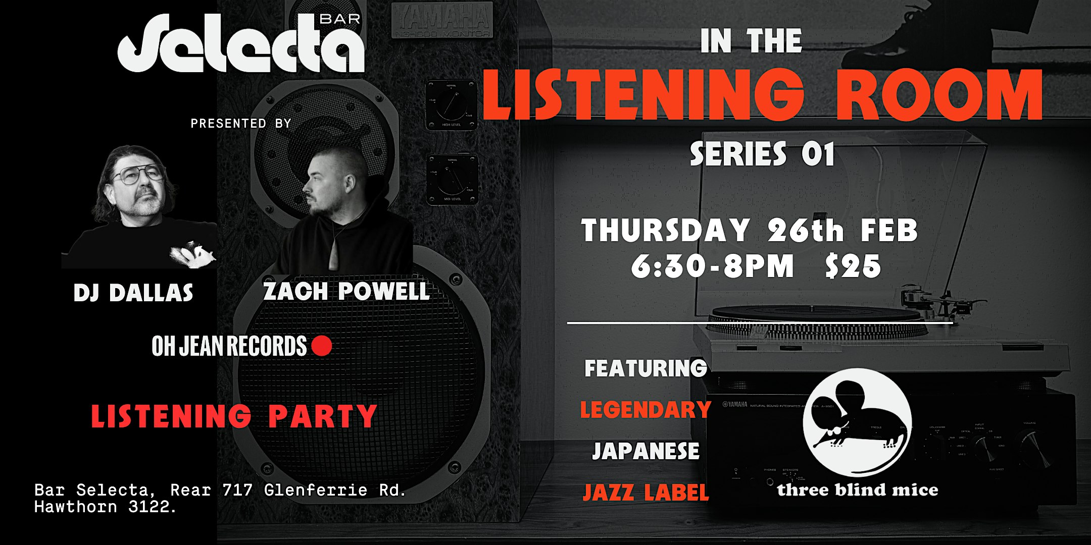 IN THE LISTENING ROOM Series - Three Blind Mice: Vinyl Listening Party