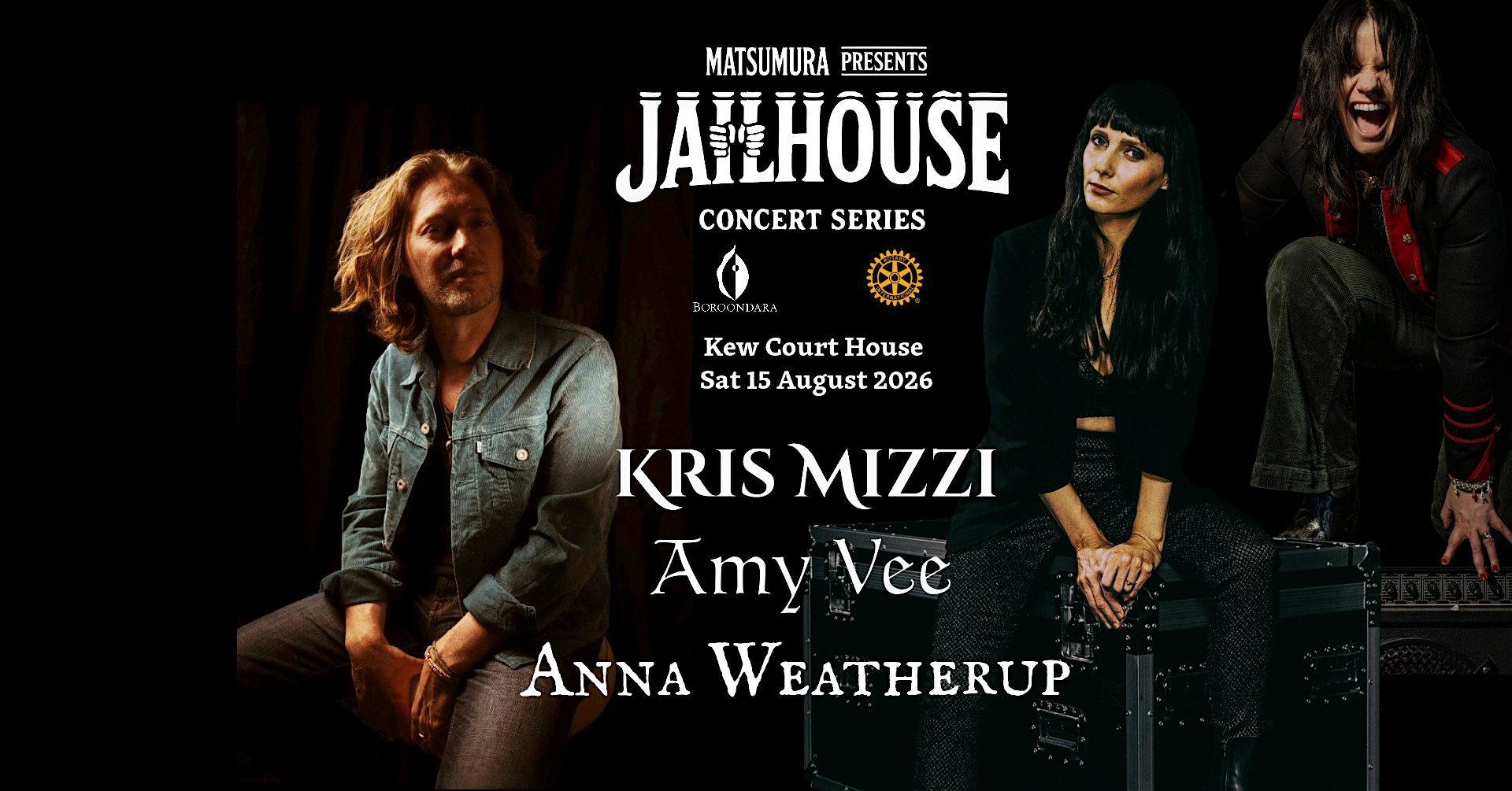 Jailhouse Concert featuring Kris Mizzi, Amy Vee & Anna Weatherup