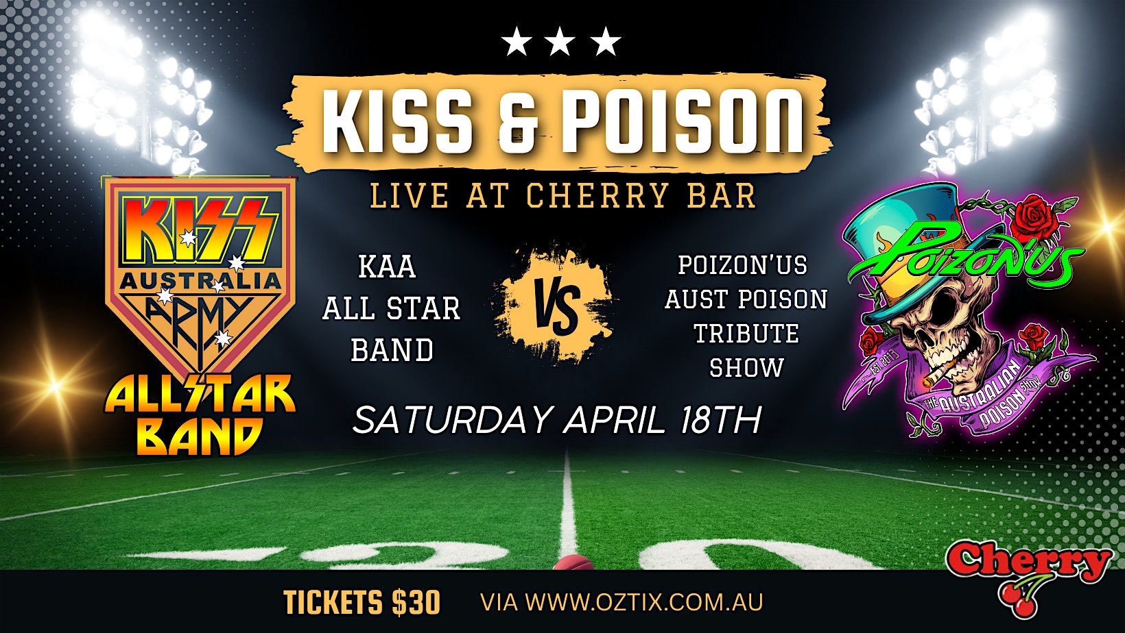 KISS ARMY ALL STAR BAND & Poizon'Us live at Cherry Bar, SAT APRIL 18