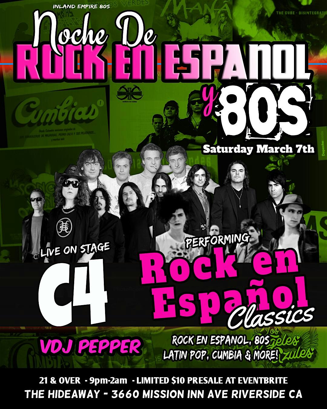 Live Rock en Español classics @ The Hideaway Riverside!