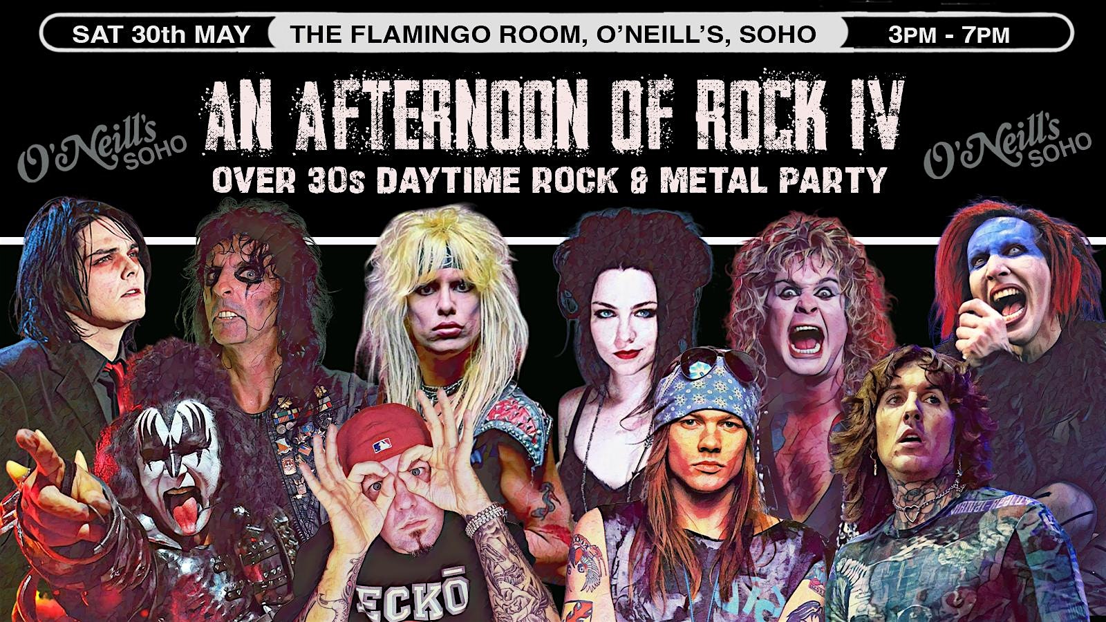 LONDON An Afternoon of Rock IV - Rock/Metal for over 30s: 3pm-7pm