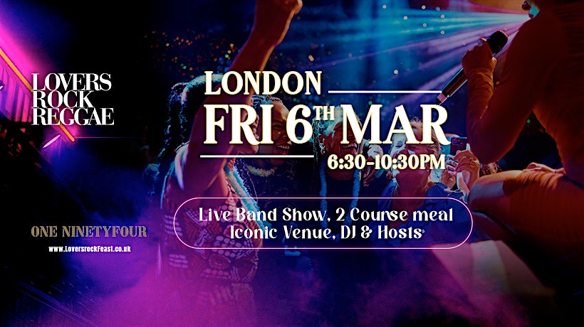 Lovers Rock Reggae - Fri 6th March
