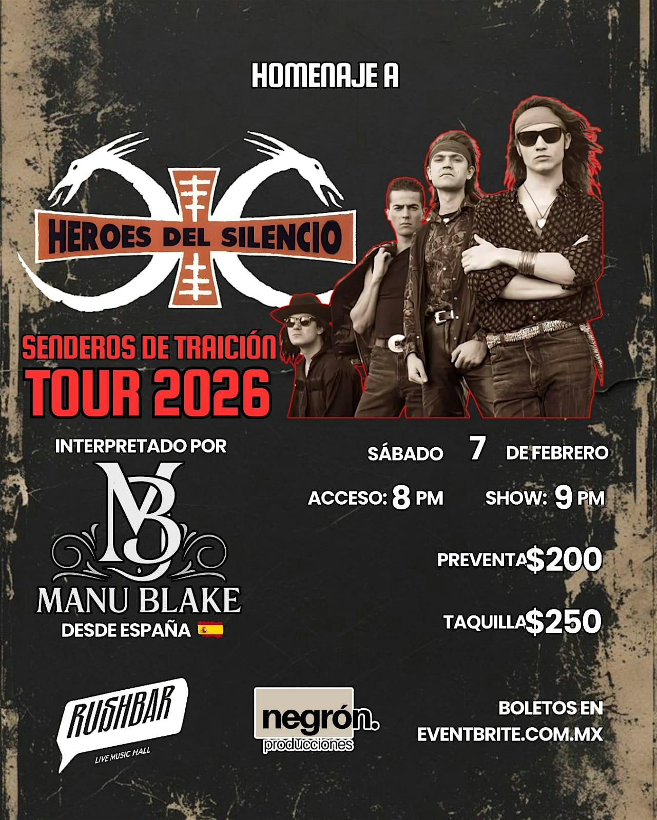 Manu Blake presenta "Homenaje a Héroes del Silencio | Concierto | Veracruz