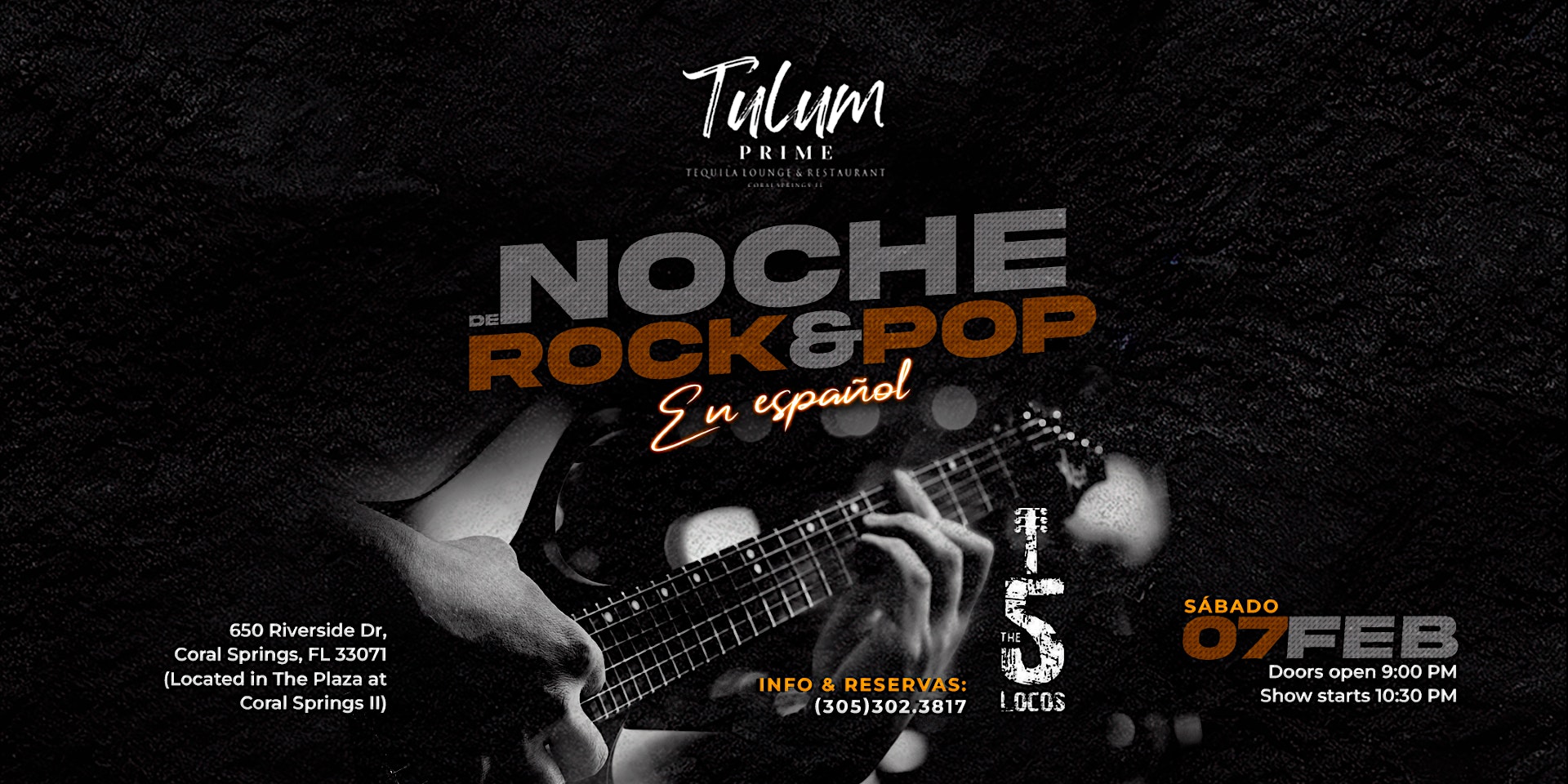 NOCHE de ROCK & POP en ESPAÑOL  en VIVO by THE 5 LOCOS