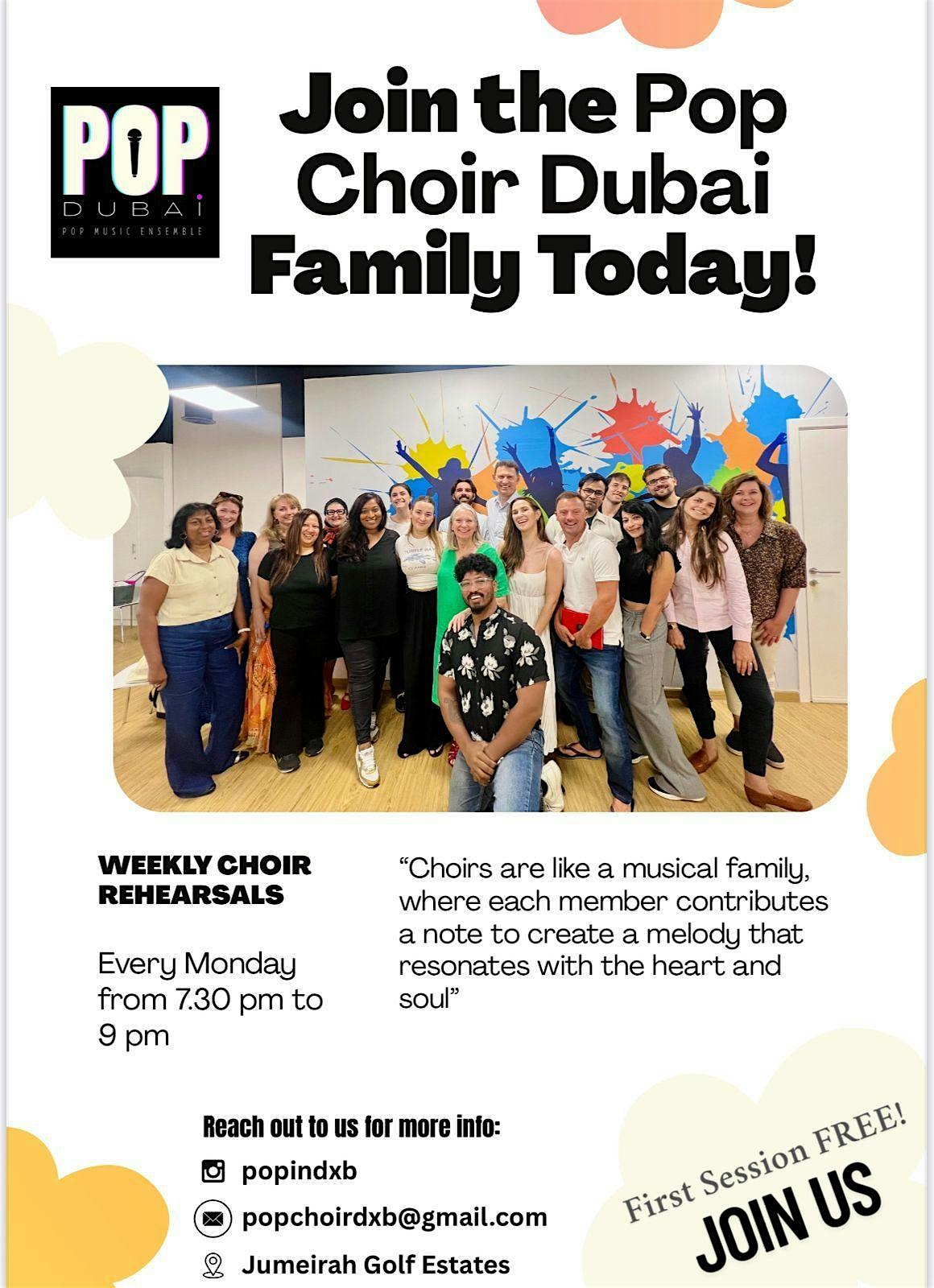 Pop Dubai! Choir.  If You Love Singing, Come Join Us!