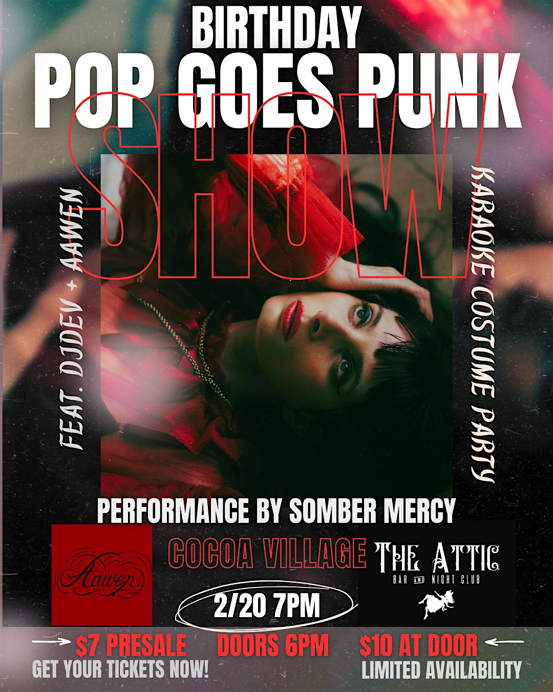 POP GOES PUNK: Somber Mercy Birthday Show + Karaoke Costume Party