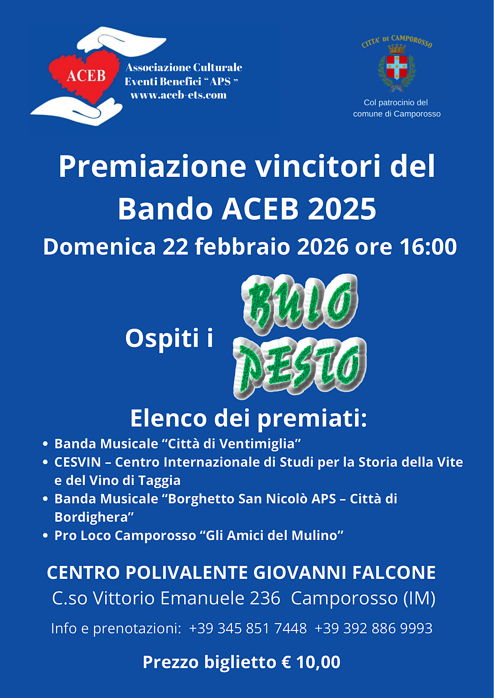 Premiazione e vincitori bando ACEB 2025 ospiti i Buio Pesto in concerto