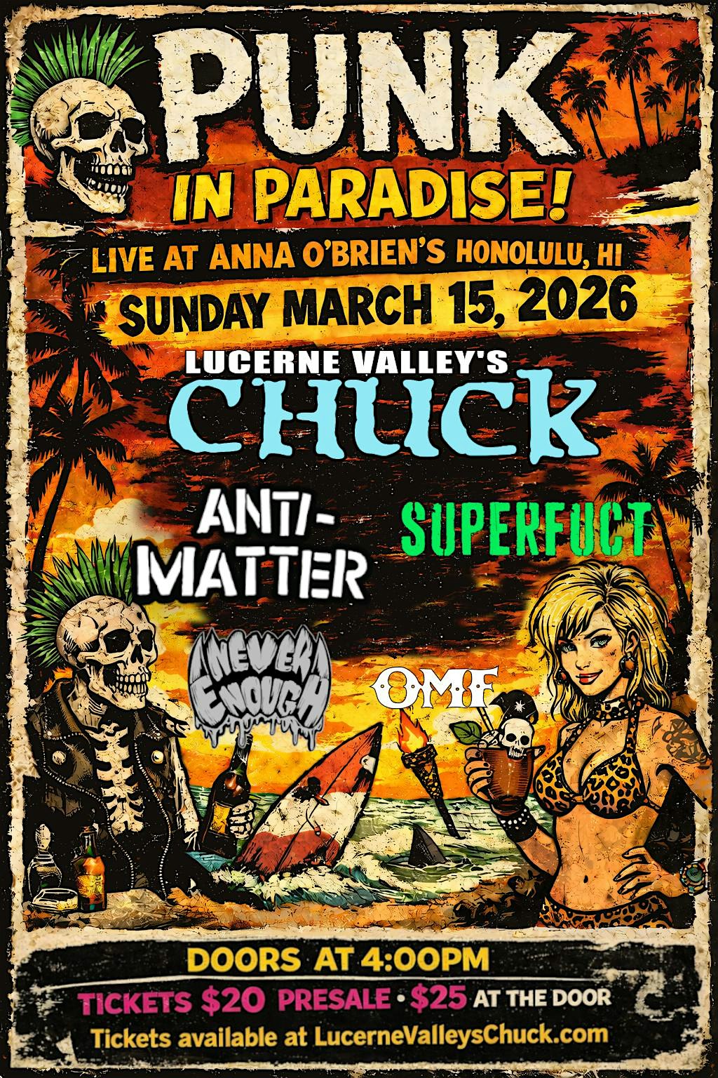 Punk in Paradise at Anna O'Brien's with Lucerne Valley's Chuck and Friends