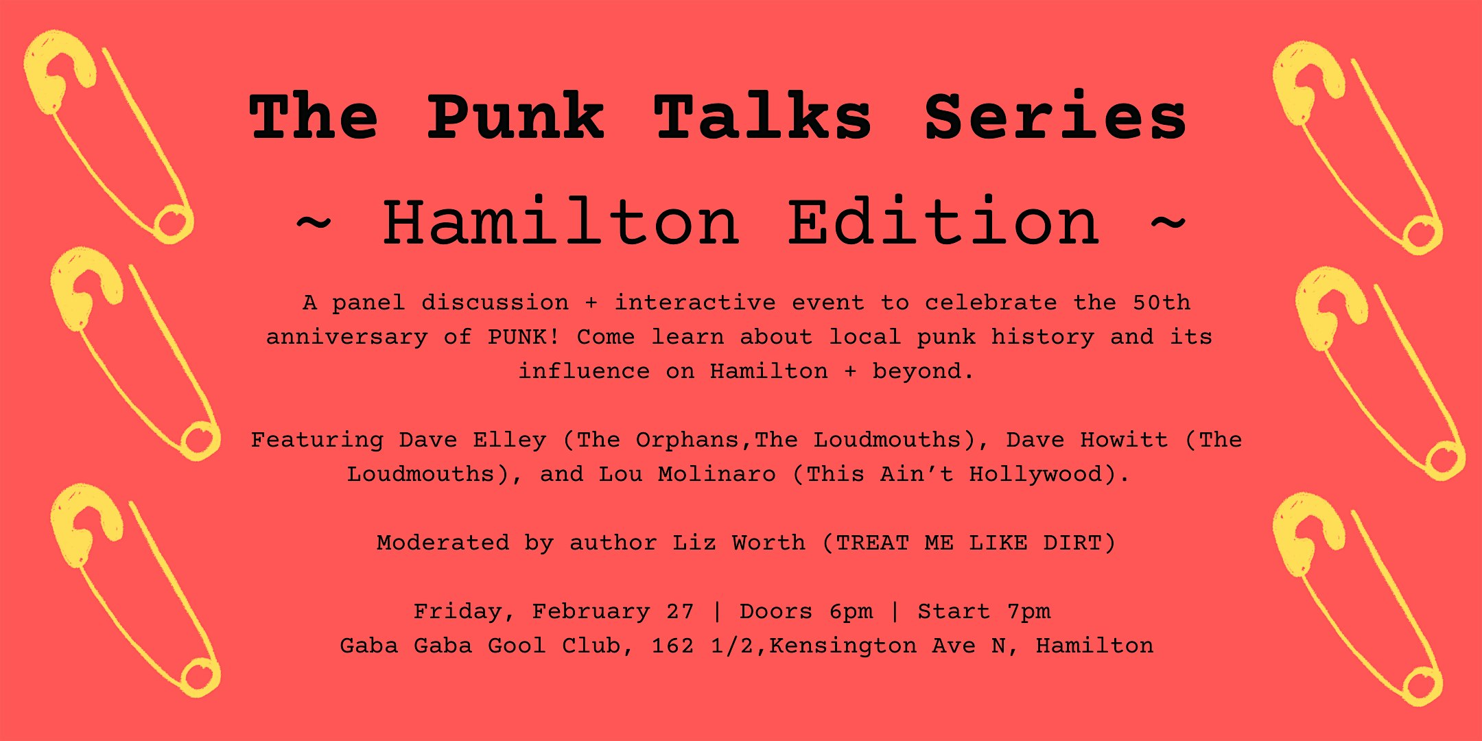 Punk Talks ~ Hamilton Edition ~ An evening of local punk history!