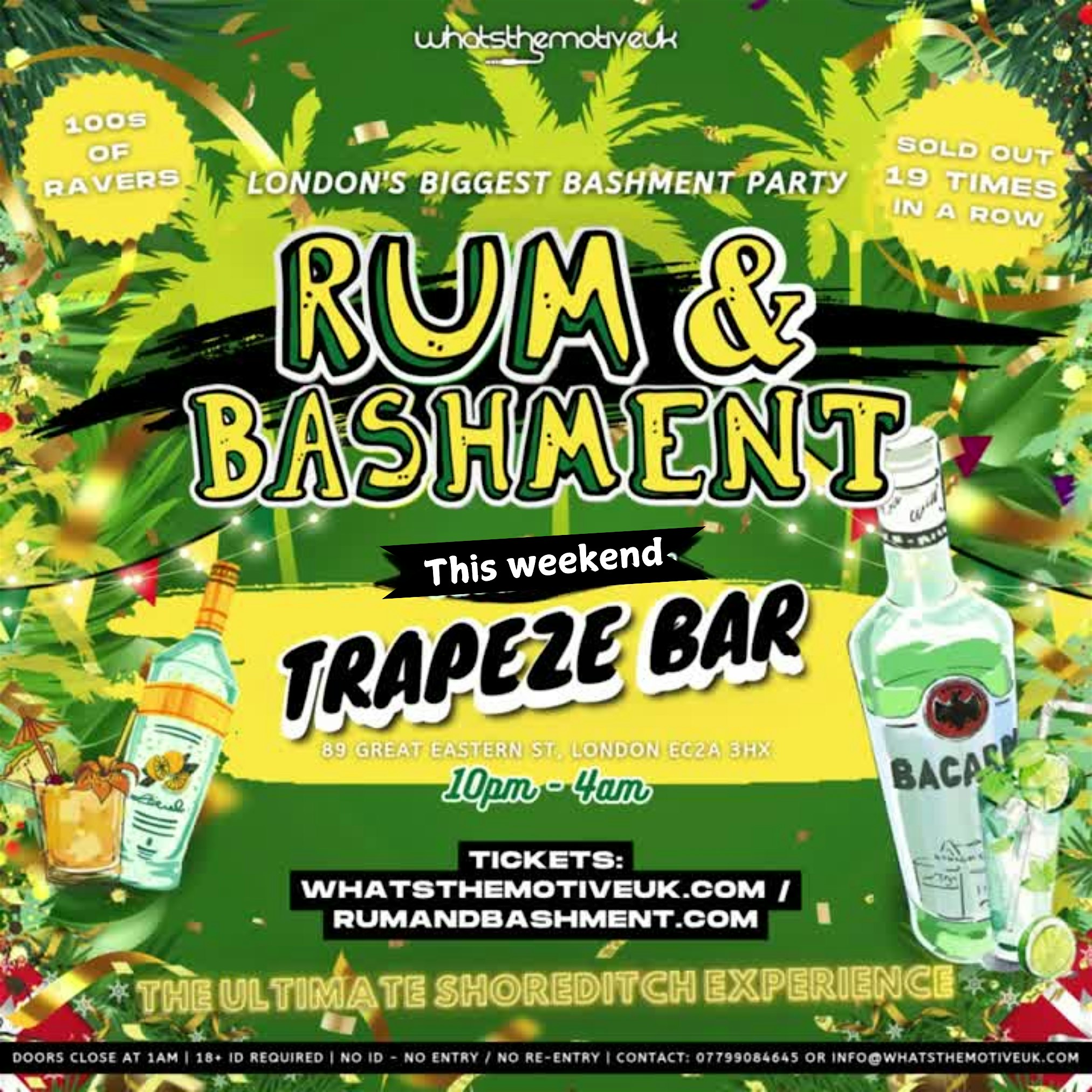 RUM & BASHMENT - Shoreditch's Wildest Biggest Bashment Party (FREE B4 12AM