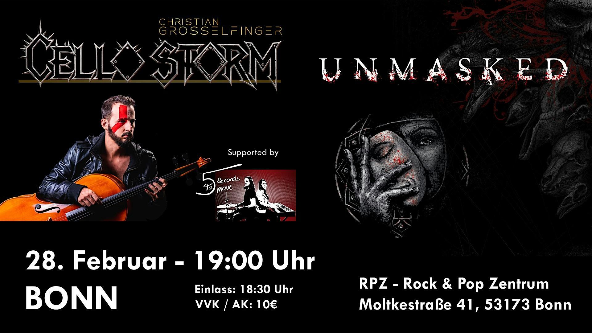 Unmasked & Cello Storm live music in Bonn