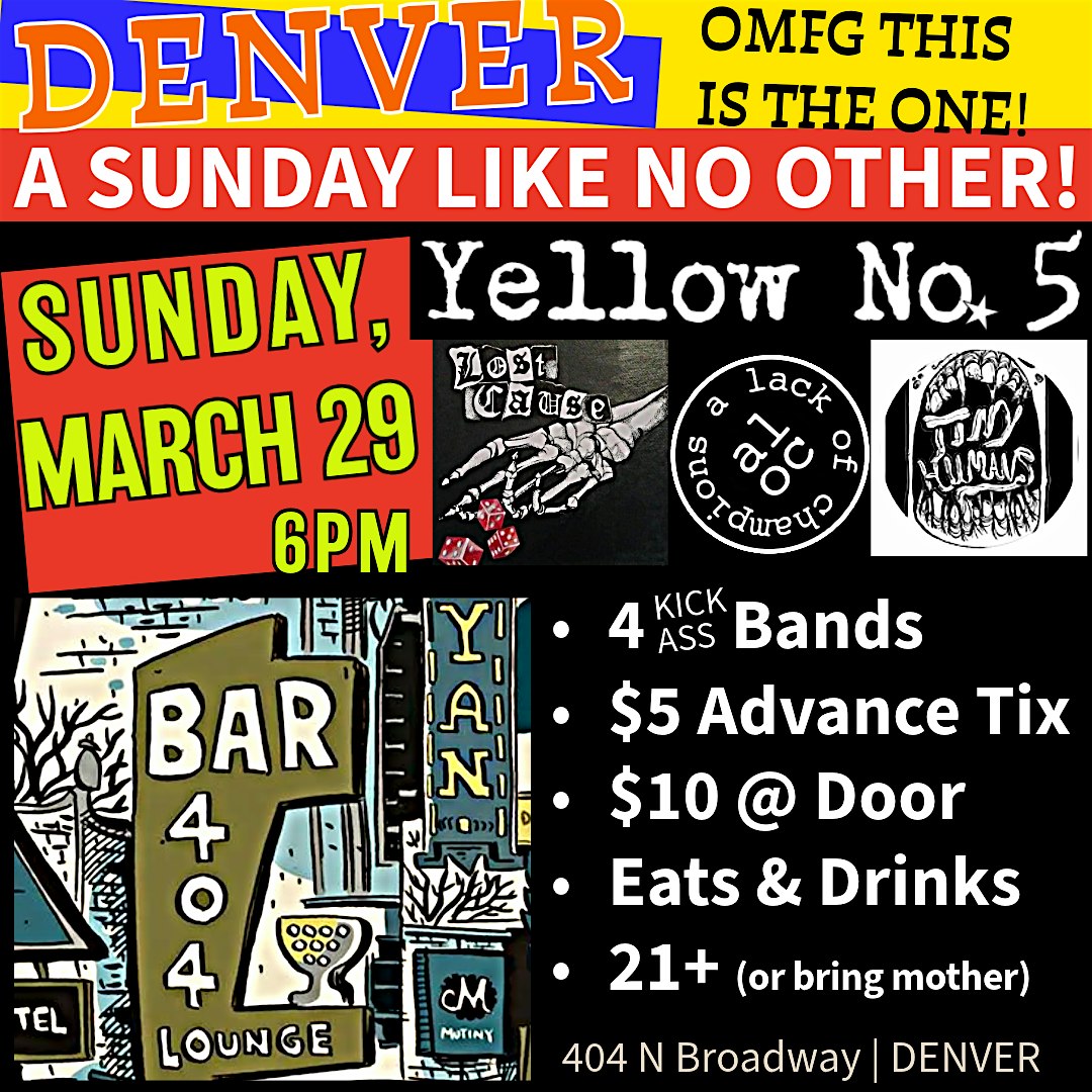 Yellow No 5, Lost Cause, A Lack of Champions and Tiny Humans