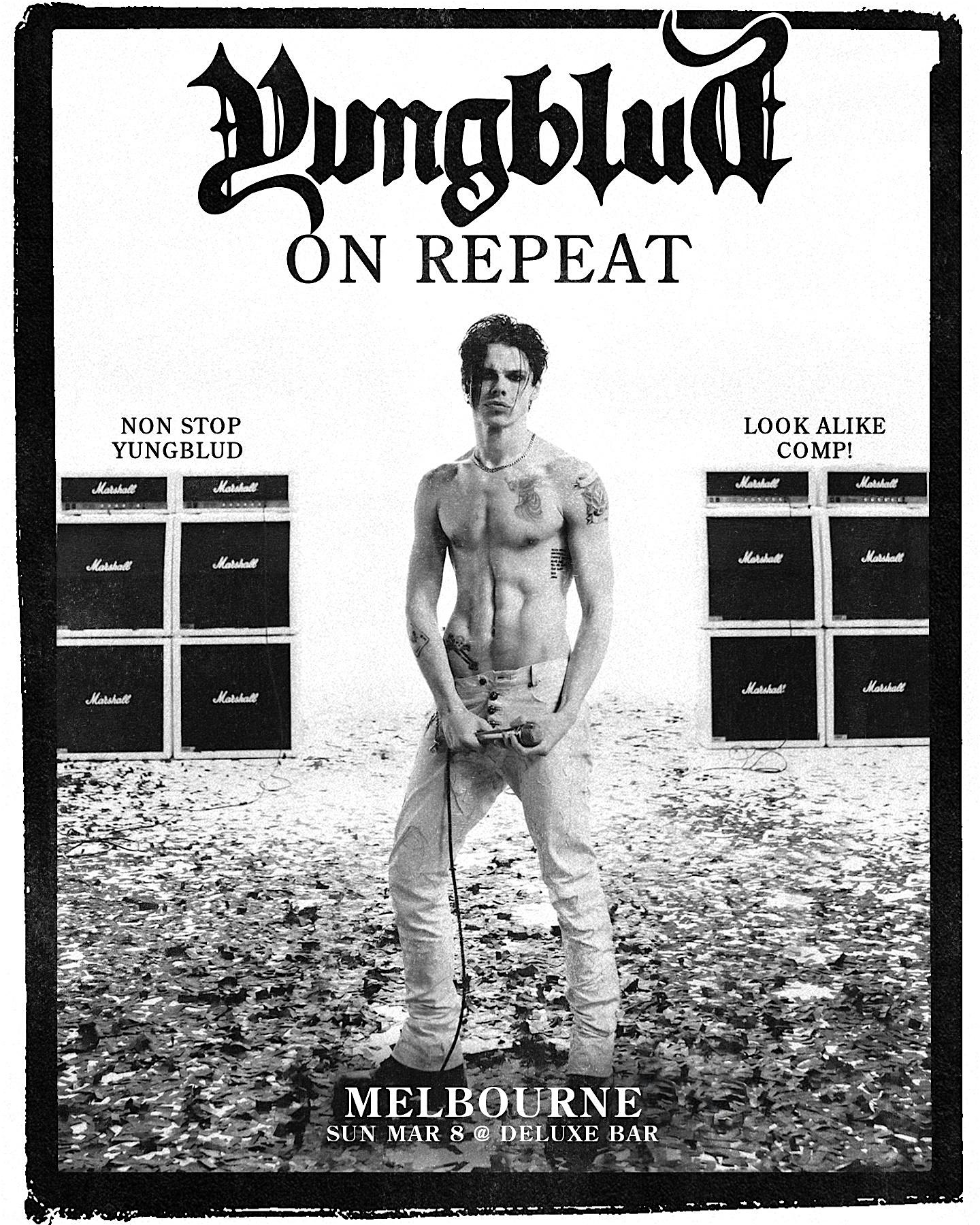 YUNGBLUD ON REPEAT PUBLIC HOLIDAY EVE MELBOURNE