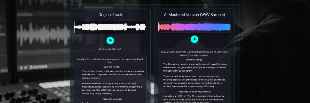AI Mastering Interface